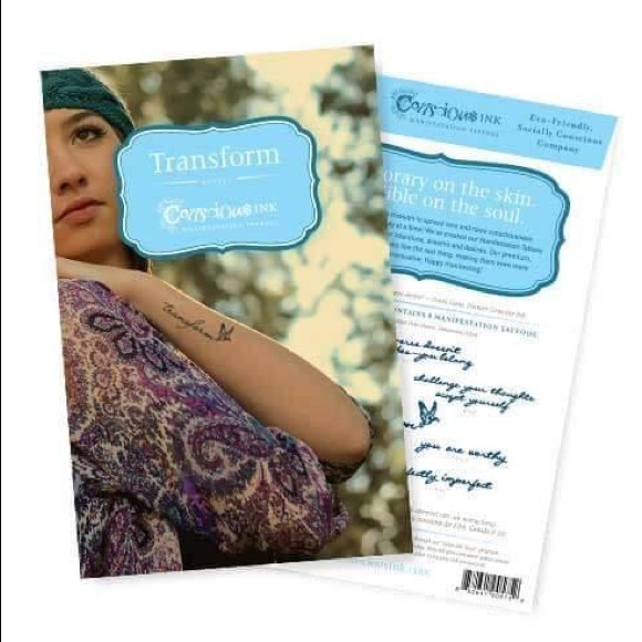 Temporary Tattoos Set of 2 TRANSFORM MANIFESTATION VARIETY PACKS Conscious Ink - Picture 5 of 5